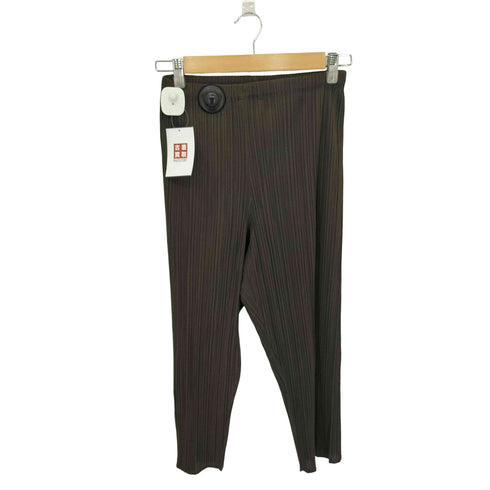 イッセイミヤケ ISSEY MIYAKE 94SS プリーツ加工 テーパード スラックス パンツ レディース JPN:M