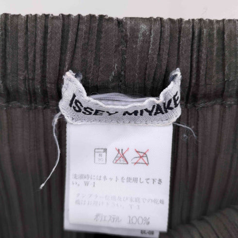 イッセイミヤケ ISSEY MIYAKE 94SS プリーツ加工 テーパード スラックス パンツ レディース JPN:M