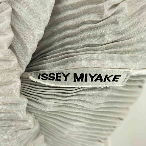 イッセイミヤケ ISSEY MIYAKE 00SS 銀タグ ラインデザイン Vネック タイト プリーツ ノースリーブカットソー レディース