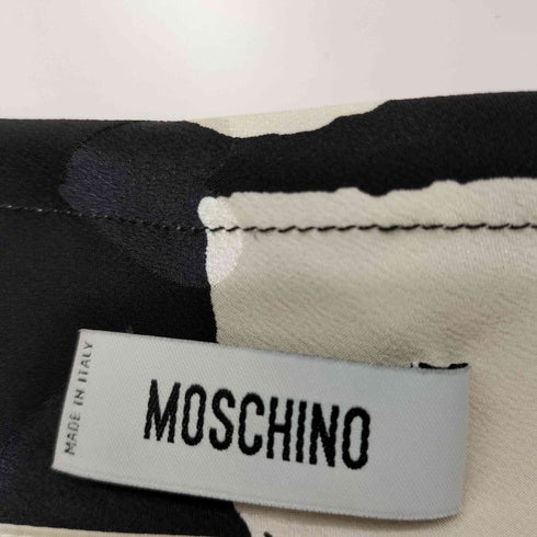 モスキーノ MOSCHINO ハート柄 シルク ノースリーブ ドレス レディース 38