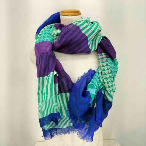 イッセイミヤケ ISSEY MIYAKE 03SS 銀タグ リネンシルク 総柄 ストール レディース