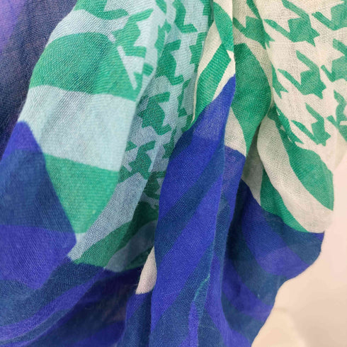 イッセイミヤケ ISSEY MIYAKE 03SS 銀タグ リネンシルク 総柄 ストール レディース