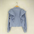 ザラ ZARA フリル クロップド ストライプ L/S シャツ ブラウス レディース import:M