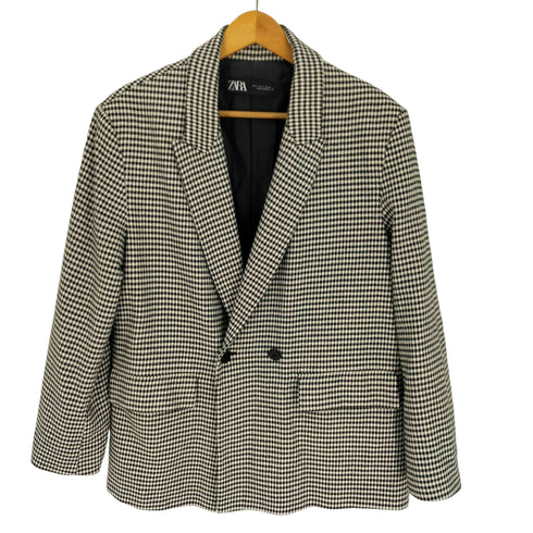 ザラ ZARA 千鳥格子 ダブルブレスト テーラード ジャケット レディース import:L