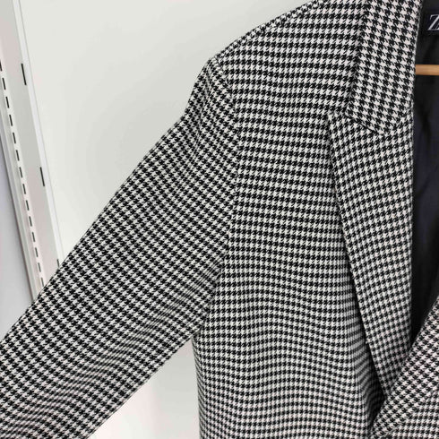 ザラ ZARA 千鳥格子 ダブルブレスト テーラード ジャケット レディース import:L