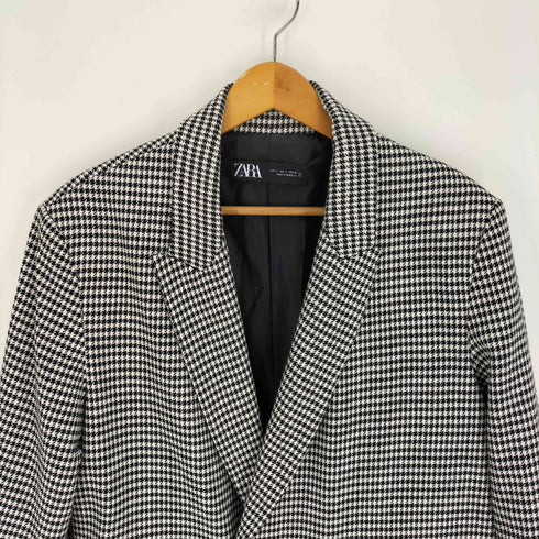 ザラ ZARA 千鳥格子 ダブルブレスト テーラード ジャケット レディース import:L
