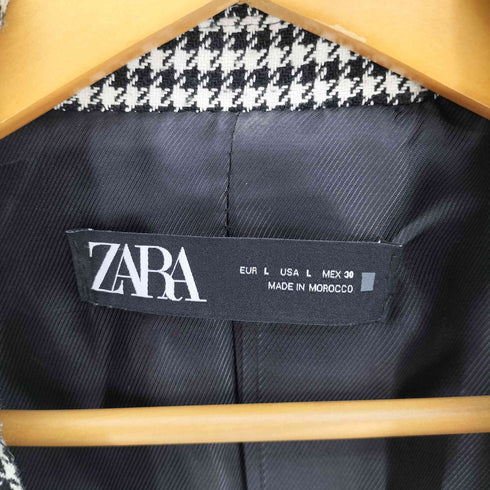 ザラ ZARA 千鳥格子 ダブルブレスト テーラード ジャケット レディース import:L
