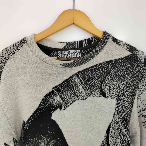 CHRISTOPHER SHANNON 12aw イングランド製 プリント クルーネックニット メンズ import:M