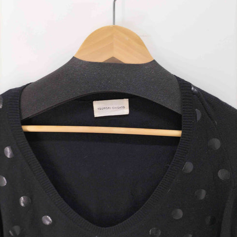 ツモリチサト TSUMORI CHISATO カシミヤ混 Vネック ドット ニット レディース JPN:2