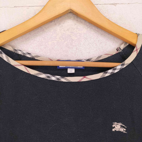 バーバリーブルーレーベル BURBERRY BLUE LABEL ホース刺繍 ノヴァチェック 七分裾 カットソー レディース 38