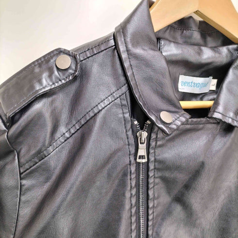 VENTVAGUE フェイクレザー ライダースジャケット メンズ