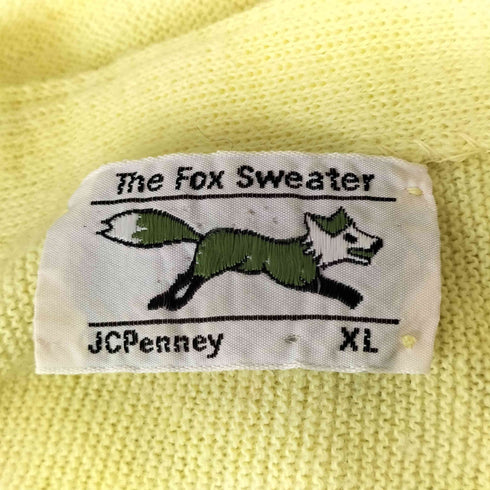 ジェーシーペニー JC Penney 70-80S THE FOX SWEATER フロントロゴニットカーディガン メンズ JPN:XL
