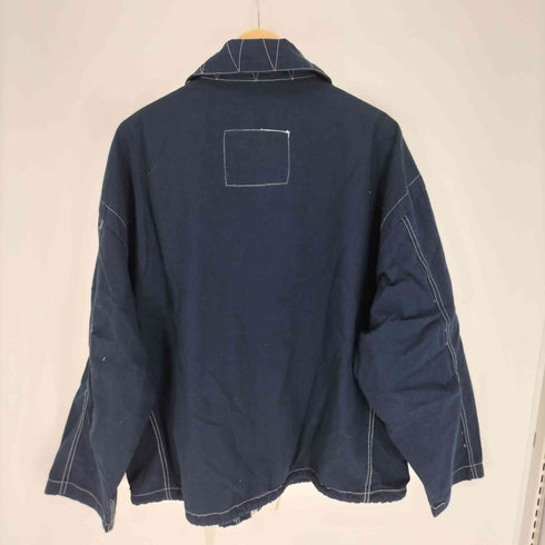 MANUFACTURED BY SINFUL 90S フラップポケット フックボタン 比翼 ドローコード ジップアップ ファイヤーマンジャケット メンズ import:L