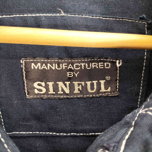 MANUFACTURED BY SINFUL 90S フラップポケット フックボタン 比翼 ドローコード ジップアップ ファイヤーマンジャケット メンズ import:L