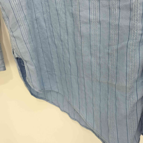 50-60s vintage 織柄 ストライプ マチ付 レギュラーカラーシャツ メンズ 14