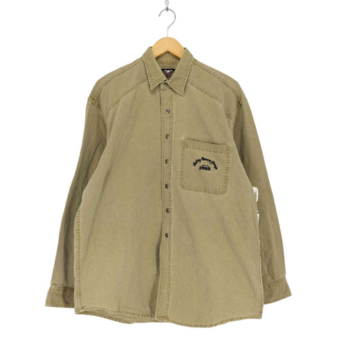 ハーレーダビッドソン HARLEY-DAVIDSON USA製 製品染め キャンバスシャツ メンズ import:L