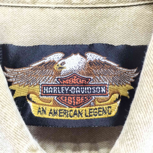 ハーレーダビッドソン HARLEY-DAVIDSON USA製 製品染め キャンバスシャツ メンズ import:L