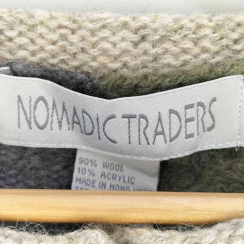 NOMADIC TRADERS ウールアクリル マルチパターン ニットカーディガン レディース import:M