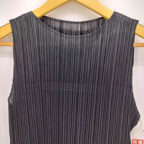 プリーツプリーズイッセイミヤケ PLEATS PLEASE ISSEY MIYAKE 17SS 裾変形 ノースリーブ プリーツ カットソー レディース JPN:4