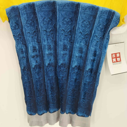 プリーツプリーズイッセイミヤケ PLEATS PLEASE ISSEY MIYAKE 07SS 総柄 転写 S/S プリーツ カットソー レディース JPN:3
