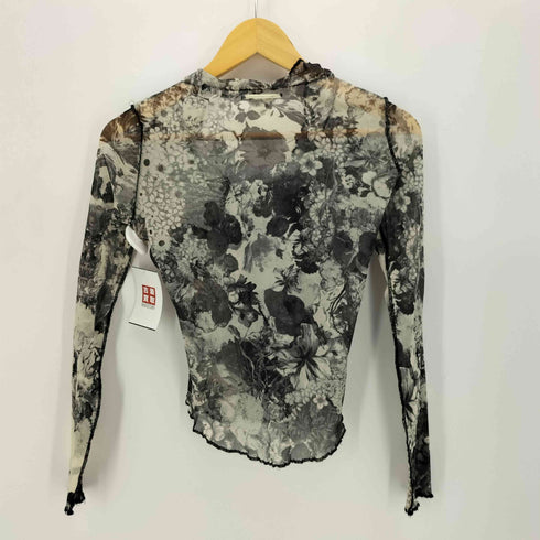 ジャンポールゴルチエフェム Jean Paul GAULTIER FEMME 90-00S カオスフラワーデザイン パワーネットカーディガン レディース FR:40