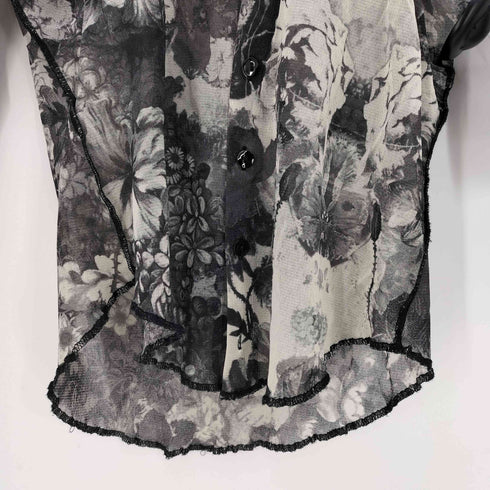 ジャンポールゴルチエフェム Jean Paul GAULTIER FEMME 90-00S カオスフラワーデザイン パワーネットカーディガン レディース FR:40