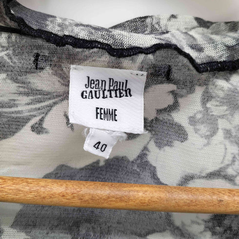 ジャンポールゴルチエフェム Jean Paul GAULTIER FEMME 90-00S カオスフラワーデザイン パワーネットカーディガン レディース FR:40