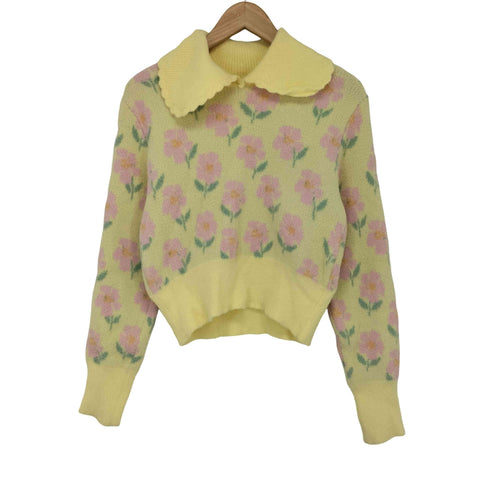 ザラ ZARA フラワーシャツニット レディース import:S