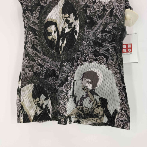 ジページェバイジャンポールゴルチエ JPG by GAULTIER 90-00S 総柄 グラフィックプリント メッシュ タンクトップ レディース FR:40