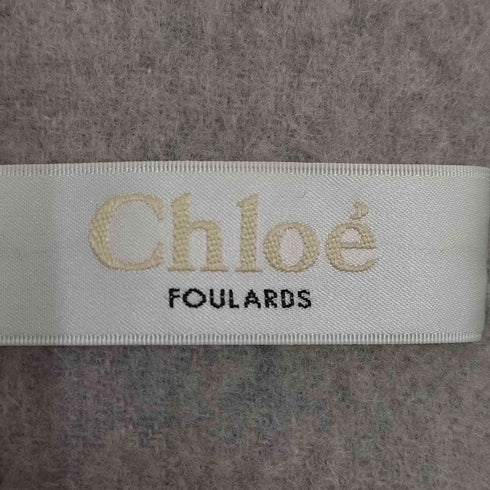 クロエ Chloe ロゴ刺繍 フリンジ マフラー レディース