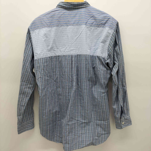 コムデギャルソンオムドゥ COMME des GARCONS HOMME DEUX 背面ストライプ切替 ミニチェック コットンブロード シャツ メンズ import:L