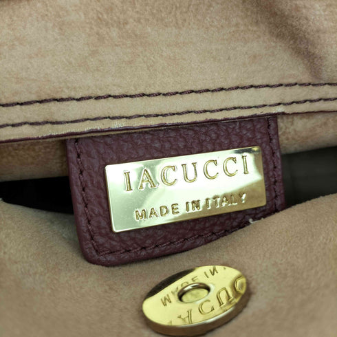 IACUCCI イタリア製 2WAY シボ革 レザー ショルダー ハンドバッグ レディース