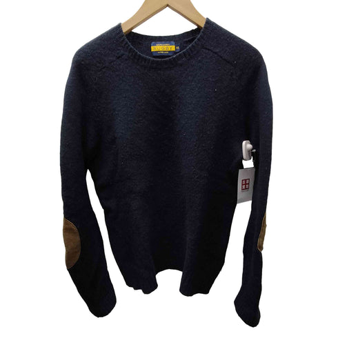 ラグビーラルフローレン Rugby Ralph Lauren レザー エルボーパッチ ウール ニット セーター メンズ import:XS