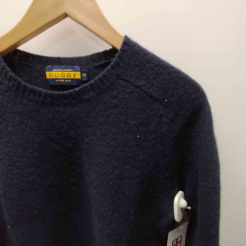 ラグビーラルフローレン Rugby Ralph Lauren レザー エルボーパッチ ウール ニット セーター メンズ import:XS