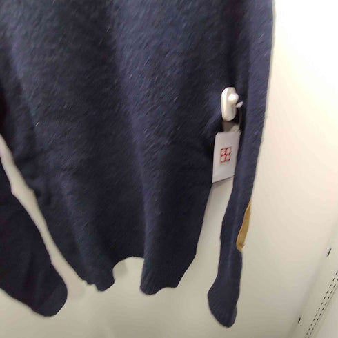 ラグビーラルフローレン Rugby Ralph Lauren レザー エルボーパッチ ウール ニット セーター メンズ import:XS