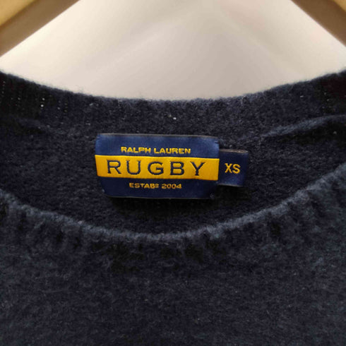 ラグビーラルフローレン Rugby Ralph Lauren レザー エルボーパッチ ウール ニット セーター メンズ import:XS