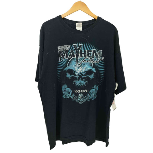 00s GILDANボディ ヘヴィメタル ニューメタル グルーヴメタル スラッジメタル ストーナーメタル メタルコア デスコア アートワーク ロゴ プリント フェスティバル S/S Tシャツ メンズ import:XL