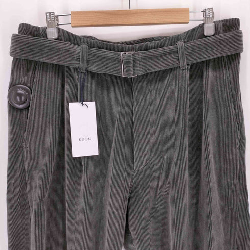 クオン kuon Fanage Corduroy Belted Tapered Trousers メンズ JPN:XL