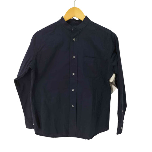 新見本工場 コットンシルク L/Sバンドカラーシャツ メンズ JPN:1