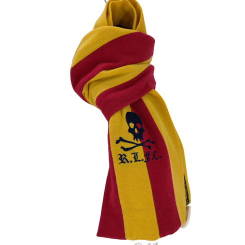 ラグビーラルフローレン Rugby Ralph Lauren MADE IN ENGLAMD 英国製 スカル クロスボーン 刺繍 ストライプ ウール スクール マフラー メンズ