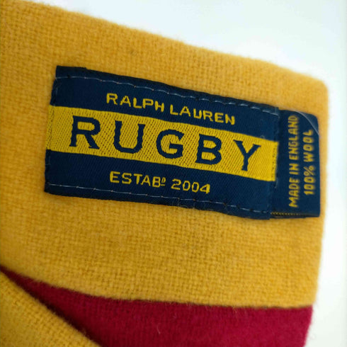 ラグビーラルフローレン Rugby Ralph Lauren MADE IN ENGLAMD 英国製 スカル クロスボーン 刺繍 ストライプ ウール スクール マフラー メンズ