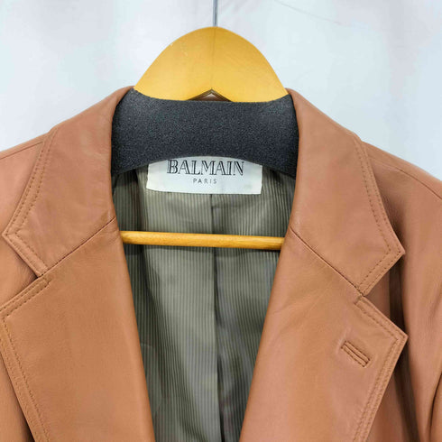 バルマン BALMAIN ラムレザーテーラードジャケット メンズ LL