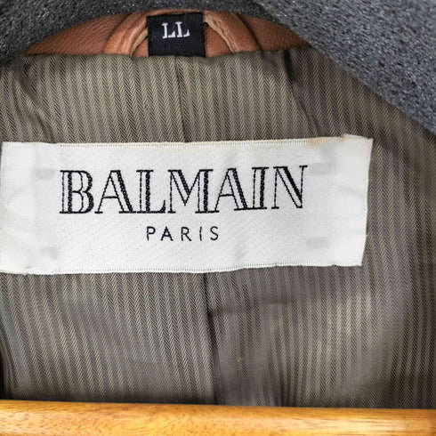 バルマン BALMAIN ラムレザーテーラードジャケット メンズ LL