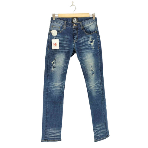 DIVINER RECKLESS LIFE リペア加工スキニーデニムパンツ Y2K domestic メンズ S