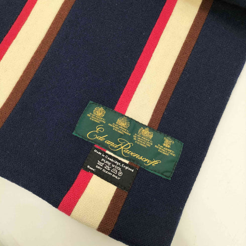 Ede and Ravenscroft MADE IN ENGLAMD PURE WOOL 英国製 ピュア ウール ストライプ スクール マフラー メンズ