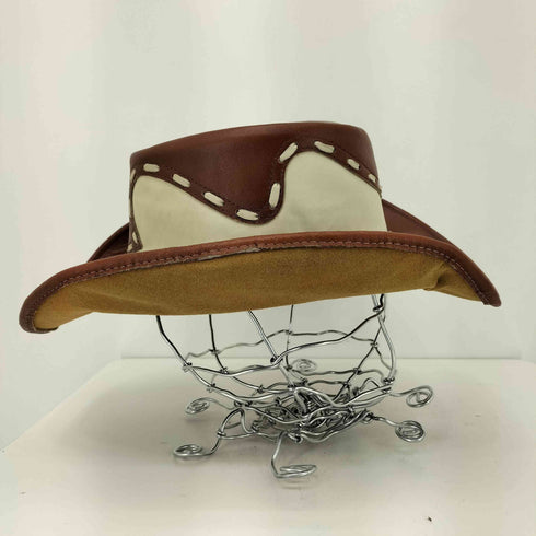 GENUINE LEATHER ステッチライン レザーハット メンズ