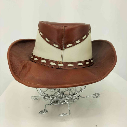 GENUINE LEATHER ステッチライン レザーハット メンズ