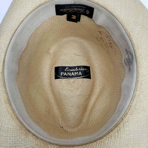 ブルックスブラザーズ BROOKS BROTHERS MADE IN ITALY Ecuadorian Panama イタリア製 パナマ ストロー ハット 麦わら 帽子 メンズ M