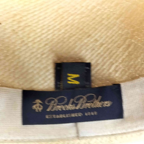 ブルックスブラザーズ BROOKS BROTHERS MADE IN ITALY Ecuadorian Panama イタリア製 パナマ ストロー ハット 麦わら 帽子 メンズ M