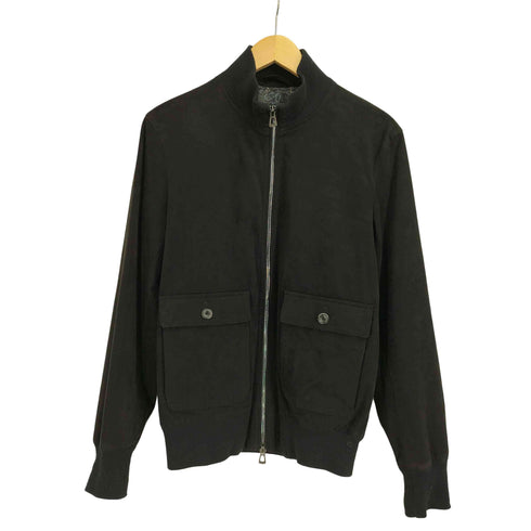 ムッシュ二コル MONSIEUR NICOLE フェイクスウェード ハイネック ジップアップジャケット 裏地ペイズリー メンズ 46